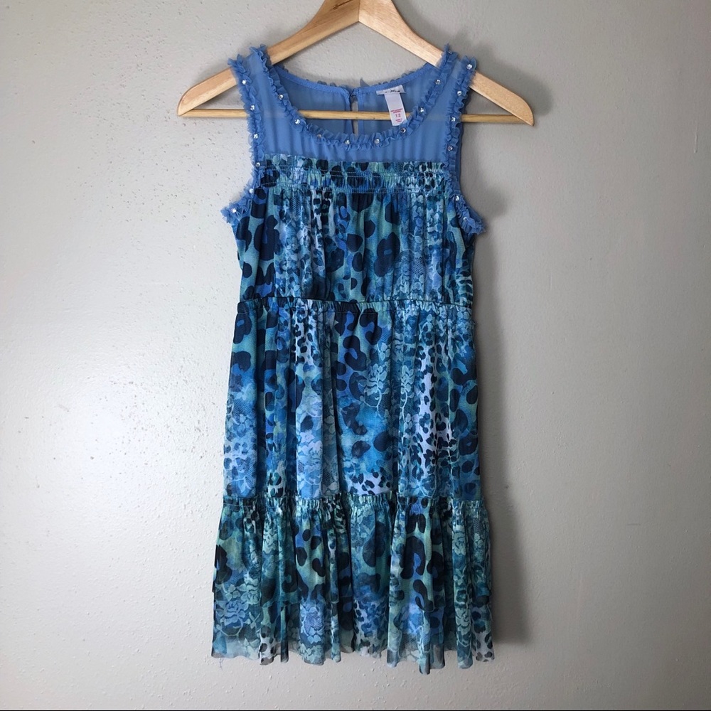 Justice Dress size 12 blue gemstone